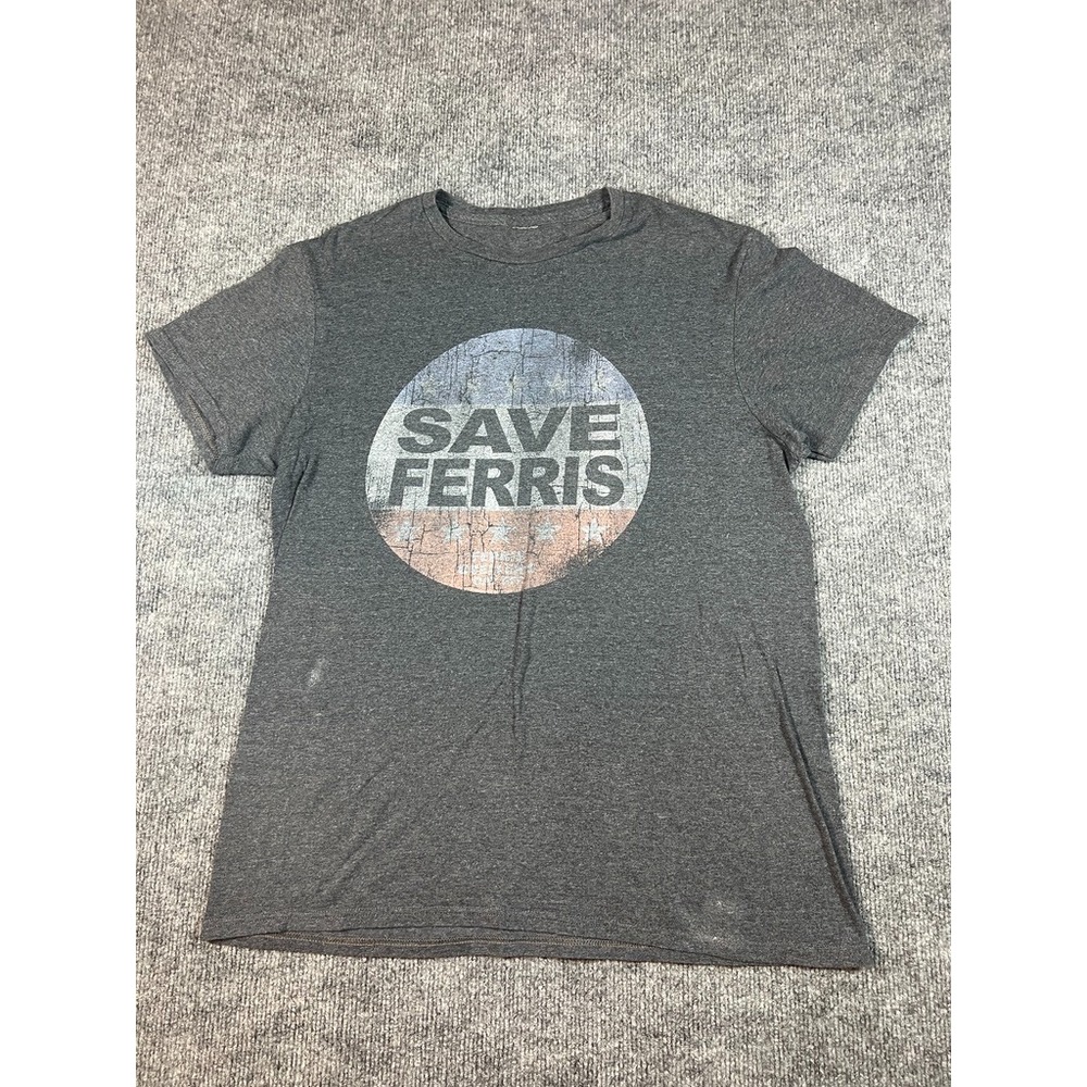 Distressed Save Ferris Short Sleeve T-Shirt Gray - Flaws